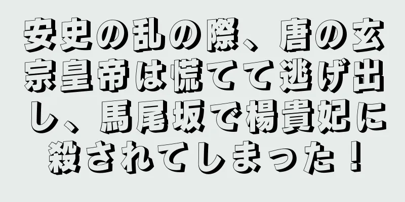 安史の乱の際、唐の玄宗皇帝は慌てて逃げ出し、馬尾坂で楊貴妃に殺されてしまった！