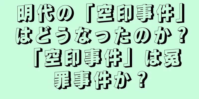 明代の「空印事件」はどうなったのか？ 「空印事件」は冤罪事件か？
