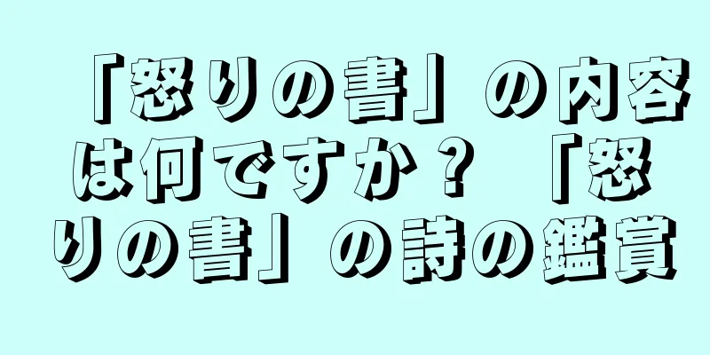 「怒りの書」の内容は何ですか？ 「怒りの書」の詩の鑑賞