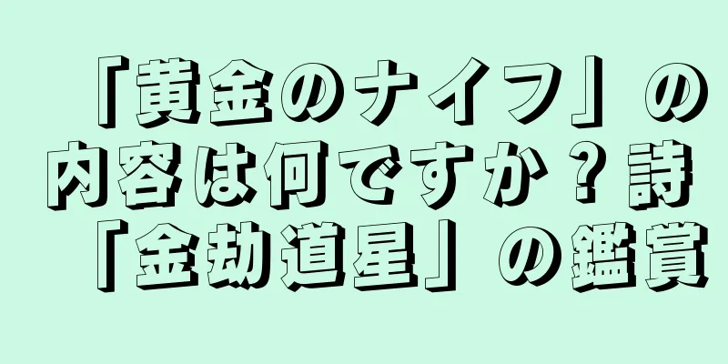 「黄金のナイフ」の内容は何ですか？詩「金劫道星」の鑑賞