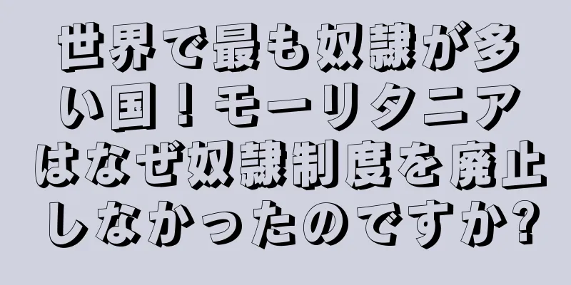 世界で最も奴隷が多い国！モーリタニアはなぜ奴隷制度を廃止しなかったのですか?