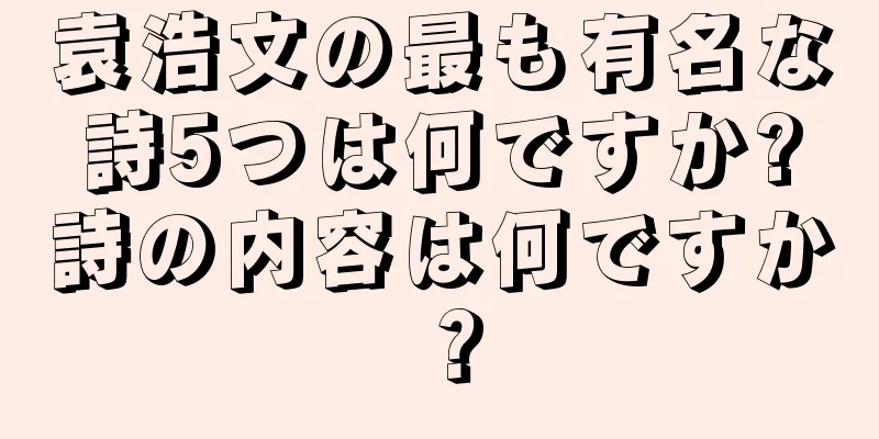 袁浩文の最も有名な詩5つは何ですか?詩の内容は何ですか？