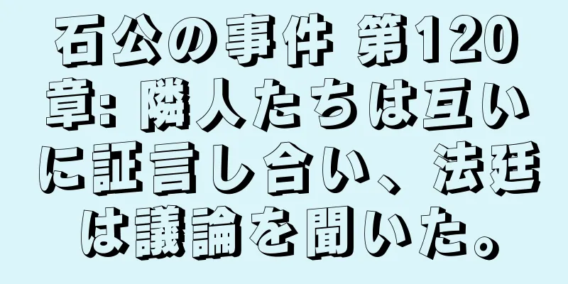 石公の事件 第120章: 隣人たちは互いに証言し合い、法廷は議論を聞いた。