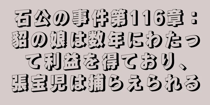 石公の事件第116章：貂の娘は数年にわたって利益を得ており、張宝児は捕らえられる