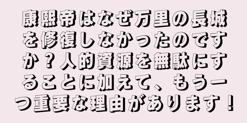 康熙帝はなぜ万里の長城を修復しなかったのですか？人的資源を無駄にすることに加えて、もう一つ重要な理由があります！