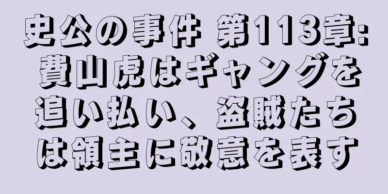 史公の事件 第113章: 費山虎はギャングを追い払い、盗賊たちは領主に敬意を表す
