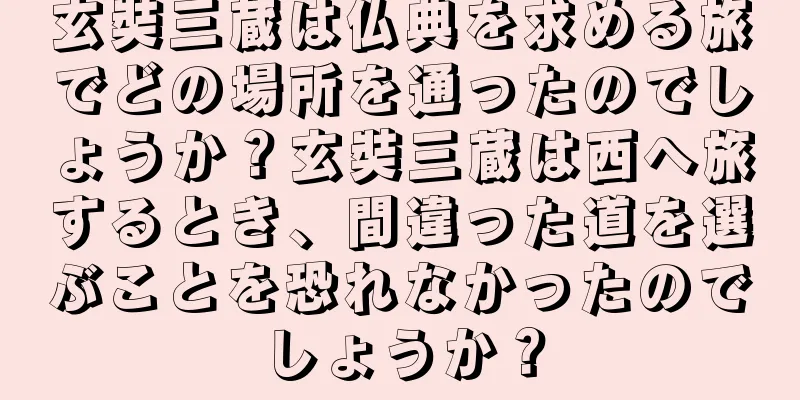 玄奘三蔵は仏典を求める旅でどの場所を通ったのでしょうか？玄奘三蔵は西へ旅するとき、間違った道を選ぶことを恐れなかったのでしょうか？