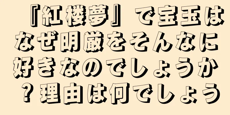 『紅楼夢』で宝玉はなぜ明厳をそんなに好きなのでしょうか？理由は何でしょう