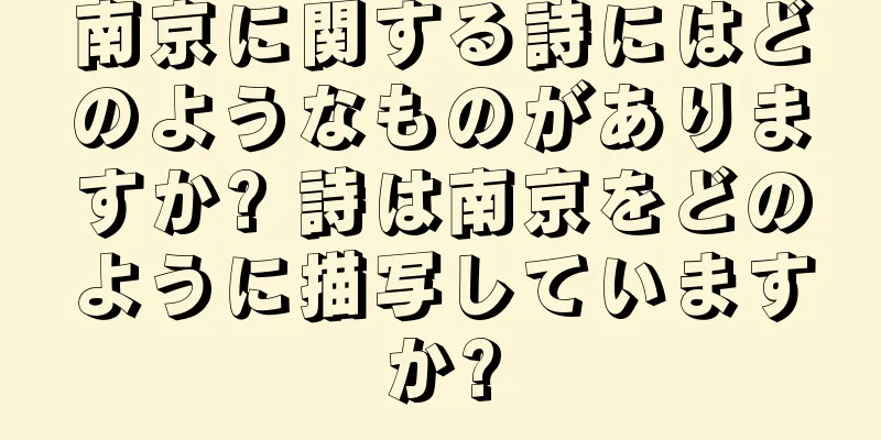 南京に関する詩にはどのようなものがありますか? 詩は南京をどのように描写していますか?
