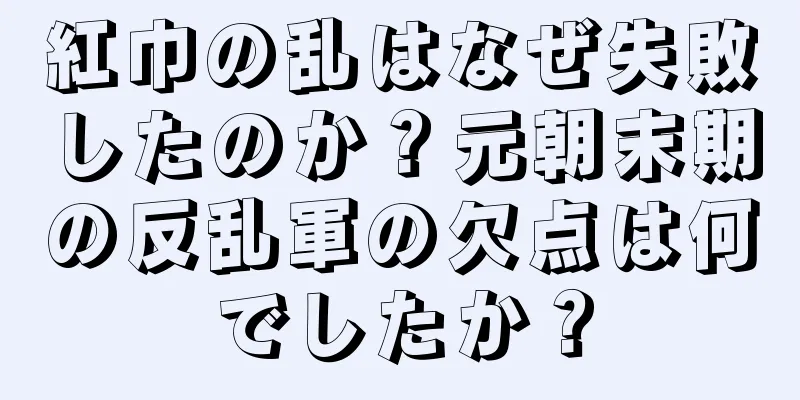 紅巾の乱はなぜ失敗したのか？元朝末期の反乱軍の欠点は何でしたか？