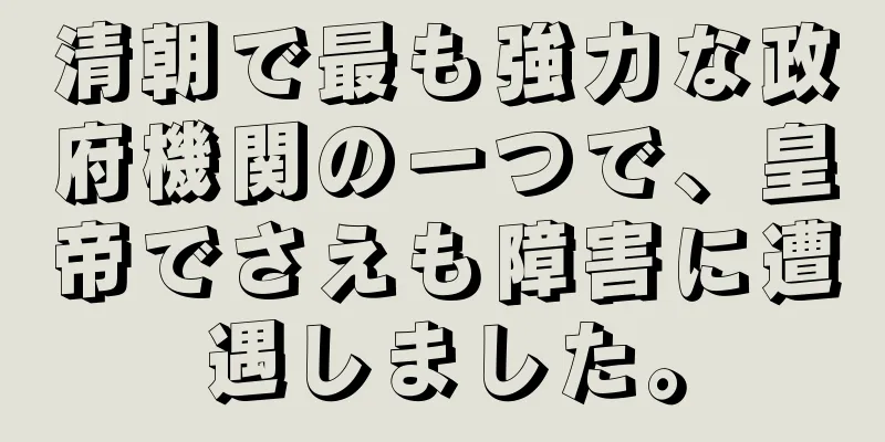 清朝で最も強力な政府機関の一つで、皇帝でさえも障害に遭遇しました。