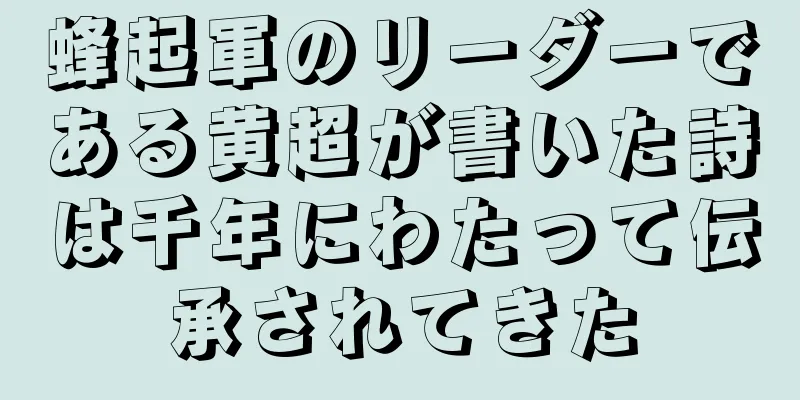 蜂起軍のリーダーである黄超が書いた詩は千年にわたって伝承されてきた