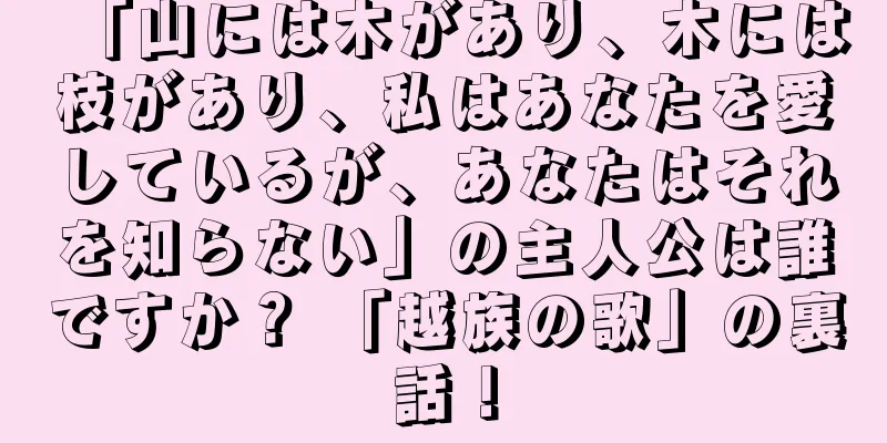 「山には木があり、木には枝があり、私はあなたを愛しているが、あなたはそれを知らない」の主人公は誰ですか？ 「越族の歌」の裏話！