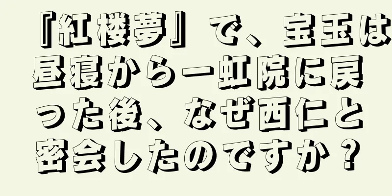 『紅楼夢』で、宝玉は昼寝から一虹院に戻った後、なぜ西仁と密会したのですか？