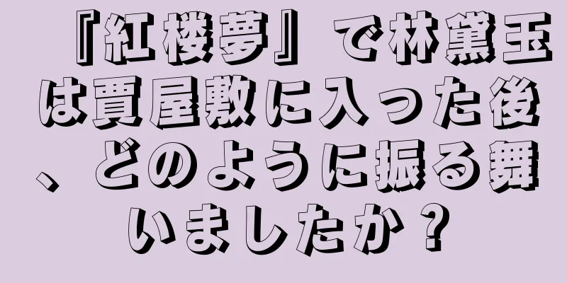 『紅楼夢』で林黛玉は賈屋敷に入った後、どのように振る舞いましたか？