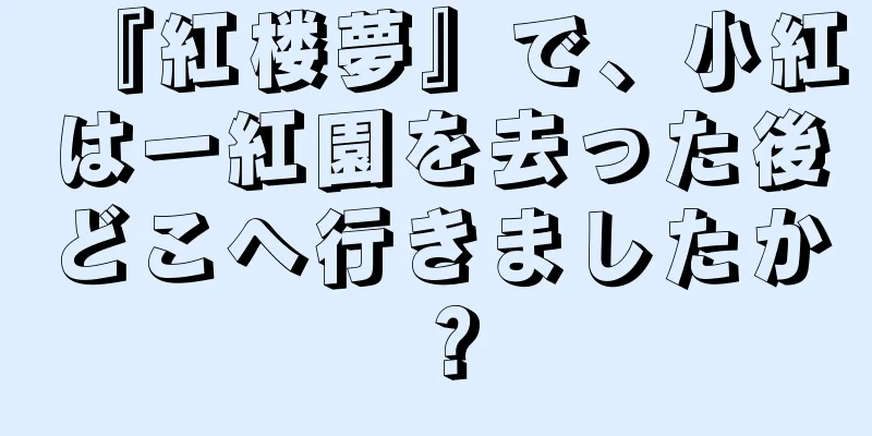 『紅楼夢』で、小紅は一紅園を去った後どこへ行きましたか？
