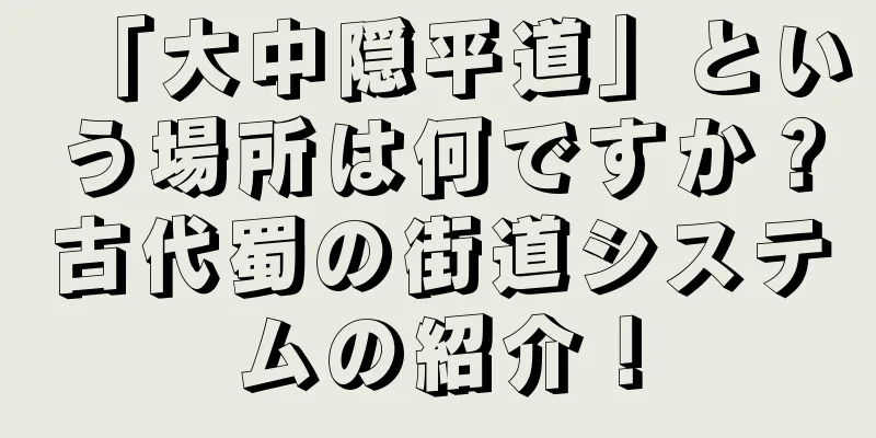 「大中隠平道」という場所は何ですか？古代蜀の街道システムの紹介！