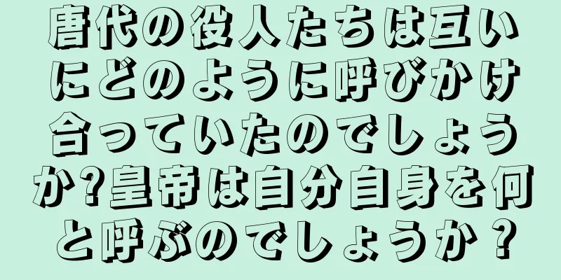 唐代の役人たちは互いにどのように呼びかけ合っていたのでしょうか?皇帝は自分自身を何と呼ぶのでしょうか？