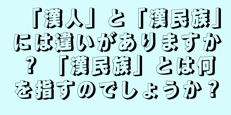 「漢人」と「漢民族」には違いがありますか？ 「漢民族」とは何を指すのでしょうか？