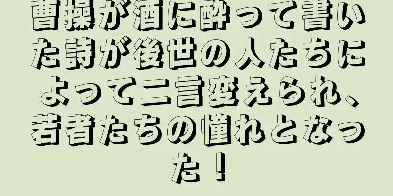 曹操が酒に酔って書いた詩が後世の人たちによって二言変えられ、若者たちの憧れとなった！