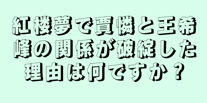紅楼夢で賈憐と王希峰の関係が破綻した理由は何ですか？