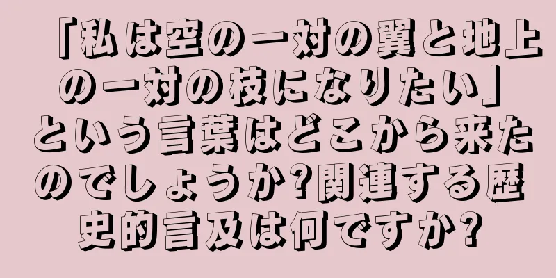 「私は空の一対の翼と地上の一対の枝になりたい」という言葉はどこから来たのでしょうか?関連する歴史的言及は何ですか?