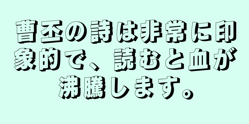 曹丕の詩は非常に印象的で、読むと血が沸騰します。
