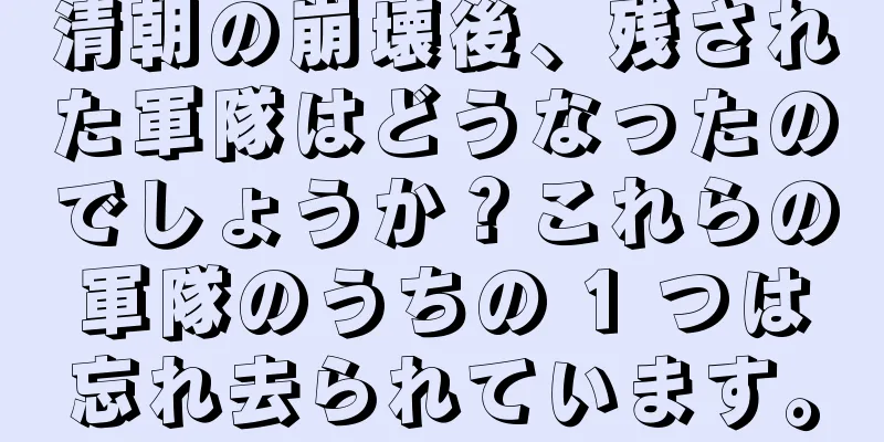 清朝の崩壊後、残された軍隊はどうなったのでしょうか？これらの軍隊のうちの 1 つは忘れ去られています。