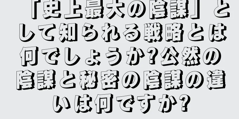 「史上最大の陰謀」として知られる戦略とは何でしょうか?公然の陰謀と秘密の陰謀の違いは何ですか?