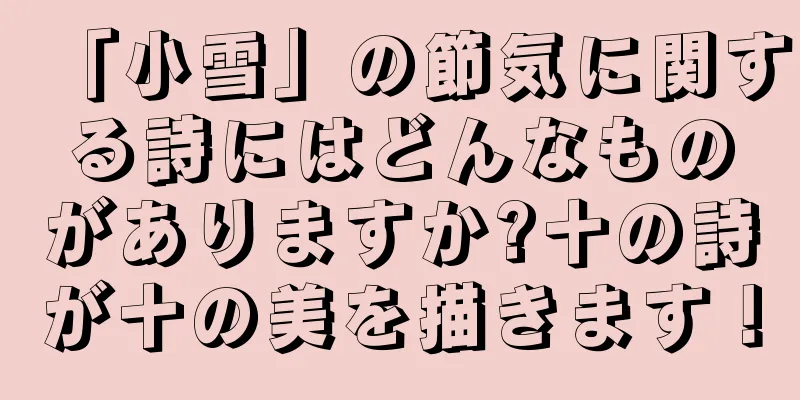 「小雪」の節気に関する詩にはどんなものがありますか?十の詩が十の美を描きます！