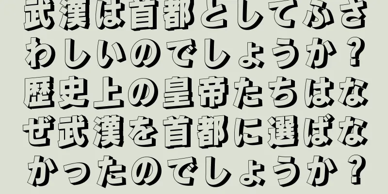 武漢は首都としてふさわしいのでしょうか？歴史上の皇帝たちはなぜ武漢を首都に選ばなかったのでしょうか？