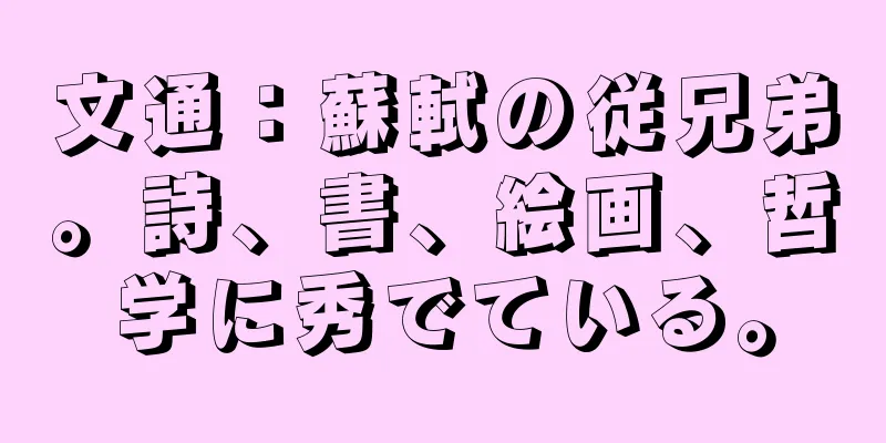 文通：蘇軾の従兄弟。詩、書、絵画、哲学に秀でている。