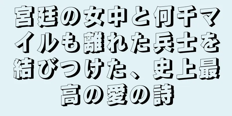 宮廷の女中と何千マイルも離れた兵士を結びつけた、史上最高の愛の詩