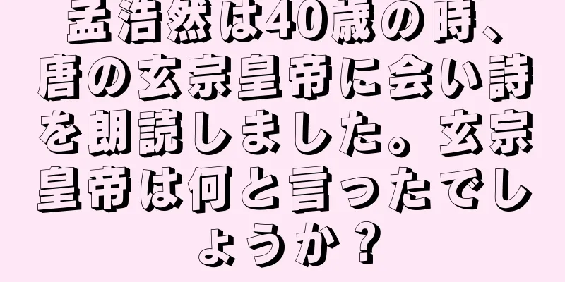孟浩然は40歳の時、唐の玄宗皇帝に会い詩を朗読しました。玄宗皇帝は何と言ったでしょうか？