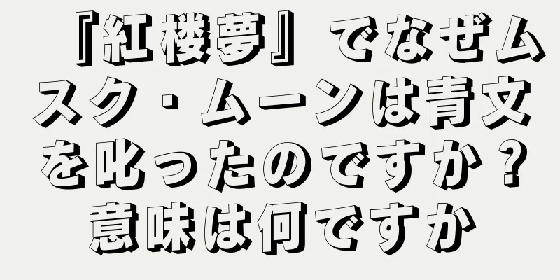 『紅楼夢』でなぜムスク・ムーンは青文を叱ったのですか？意味は何ですか