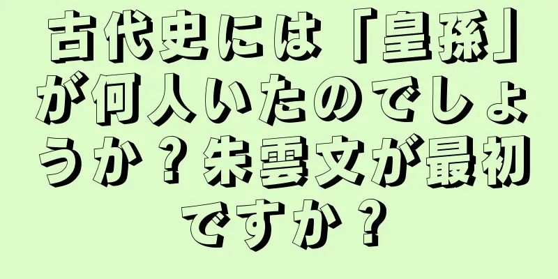 古代史には「皇孫」が何人いたのでしょうか？朱雲文が最初ですか？
