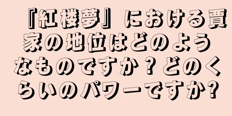 『紅楼夢』における賈家の地位はどのようなものですか？どのくらいのパワーですか?