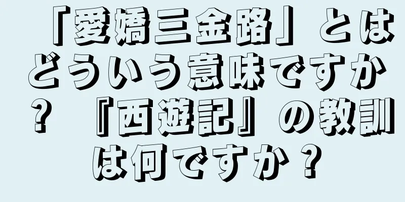 「愛嬌三金路」とはどういう意味ですか？ 『西遊記』の教訓は何ですか？