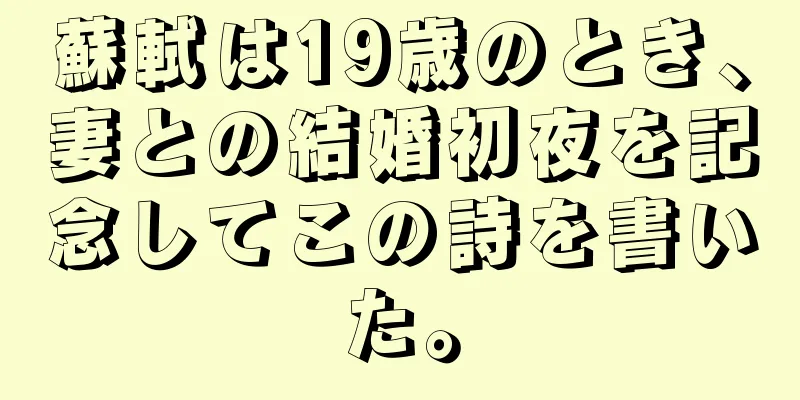 蘇軾は19歳のとき、妻との結婚初夜を記念してこの詩を書いた。