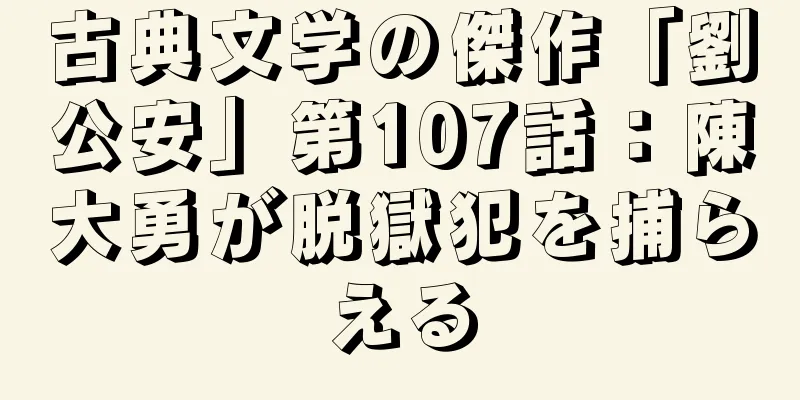古典文学の傑作「劉公安」第107話：陳大勇が脱獄犯を捕らえる