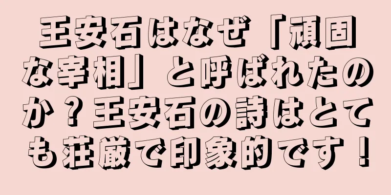 王安石はなぜ「頑固な宰相」と呼ばれたのか？王安石の詩はとても荘厳で印象的です！