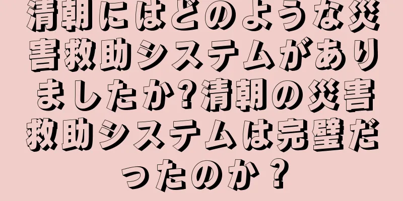 清朝にはどのような災害救助システムがありましたか?清朝の災害救助システムは完璧だったのか？