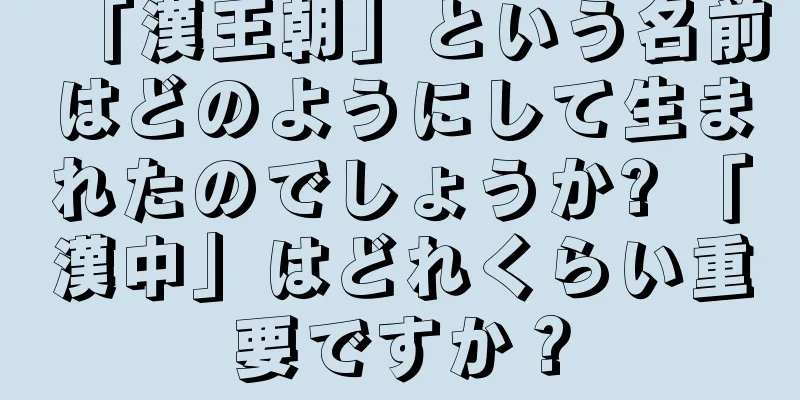 「漢王朝」という名前はどのようにして生まれたのでしょうか? 「漢中」はどれくらい重要ですか？