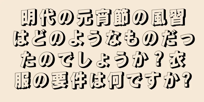 明代の元宵節の風習はどのようなものだったのでしょうか？衣服の要件は何ですか?