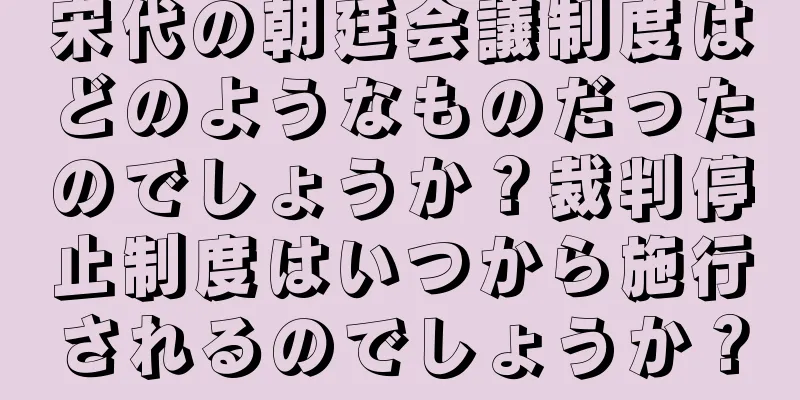 宋代の朝廷会議制度はどのようなものだったのでしょうか？裁判停止制度はいつから施行されるのでしょうか？
