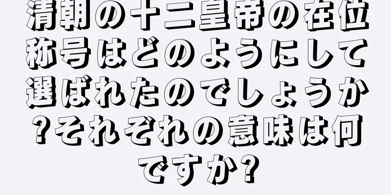 清朝の十二皇帝の在位称号はどのようにして選ばれたのでしょうか?それぞれの意味は何ですか?