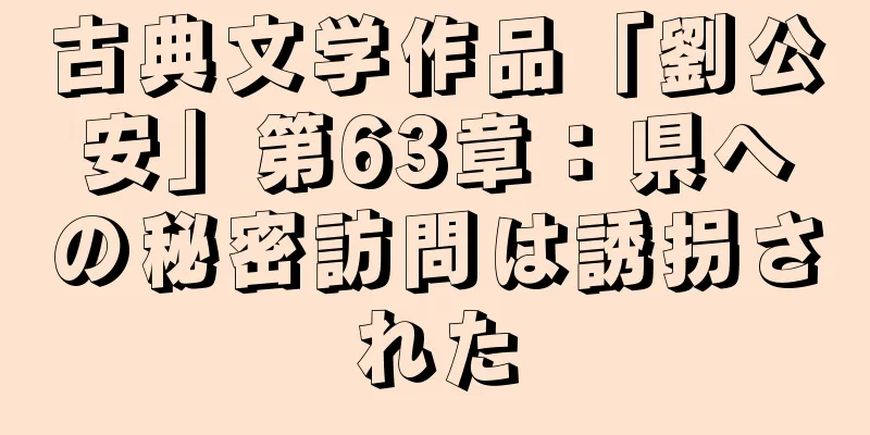 古典文学作品「劉公安」第63章：県への秘密訪問は誘拐された