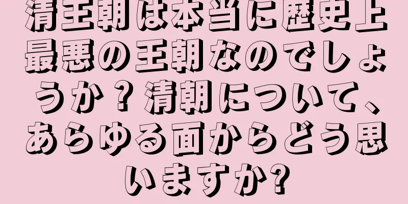 清王朝は本当に歴史上最悪の王朝なのでしょうか？清朝について、あらゆる面からどう思いますか?