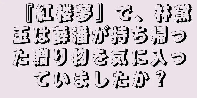 『紅楼夢』で、林黛玉は薛潘が持ち帰った贈り物を気に入っていましたか？