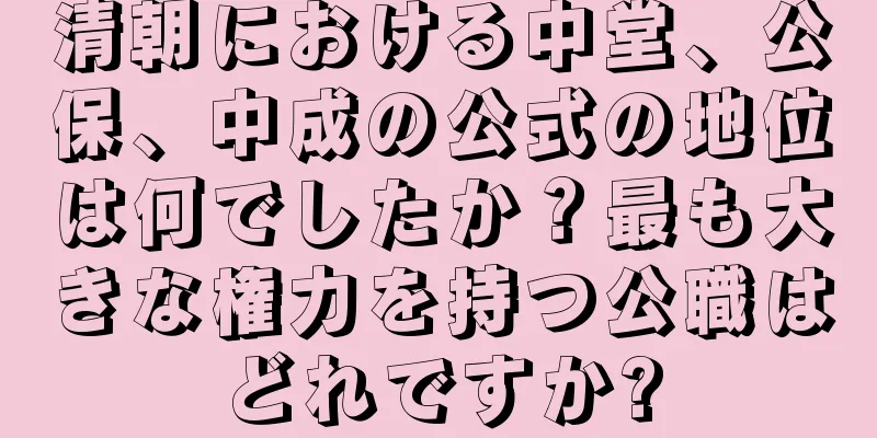 清朝における中堂、公保、中成の公式の地位は何でしたか？最も大きな権力を持つ公職はどれですか?